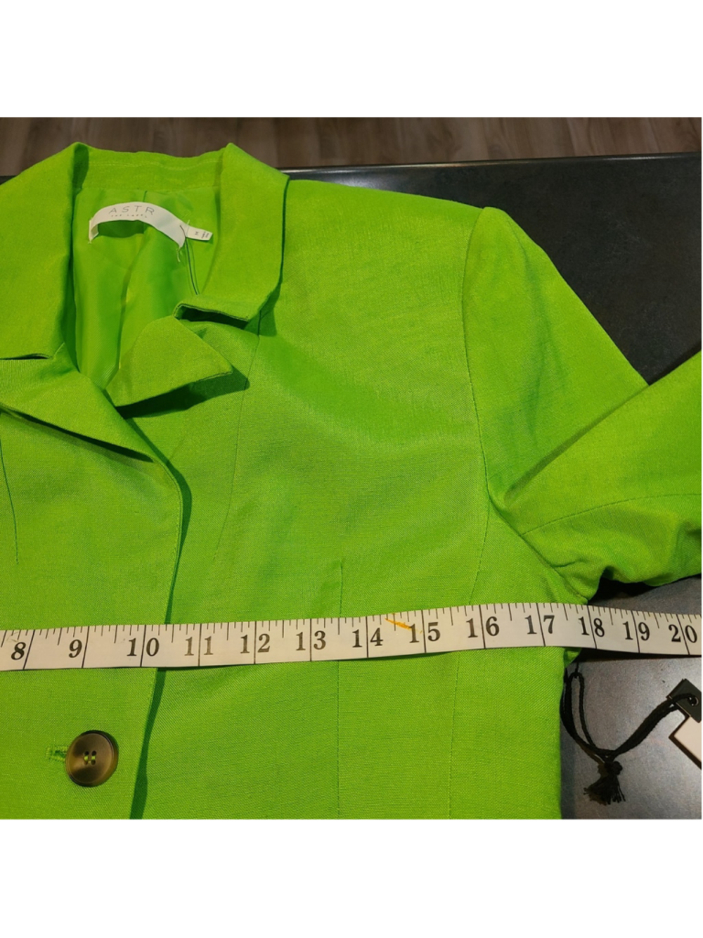 NEW ASTR The Label Lime Green Linen Blend Blazer Womens Medium Career Lined - Picture 9 of 10